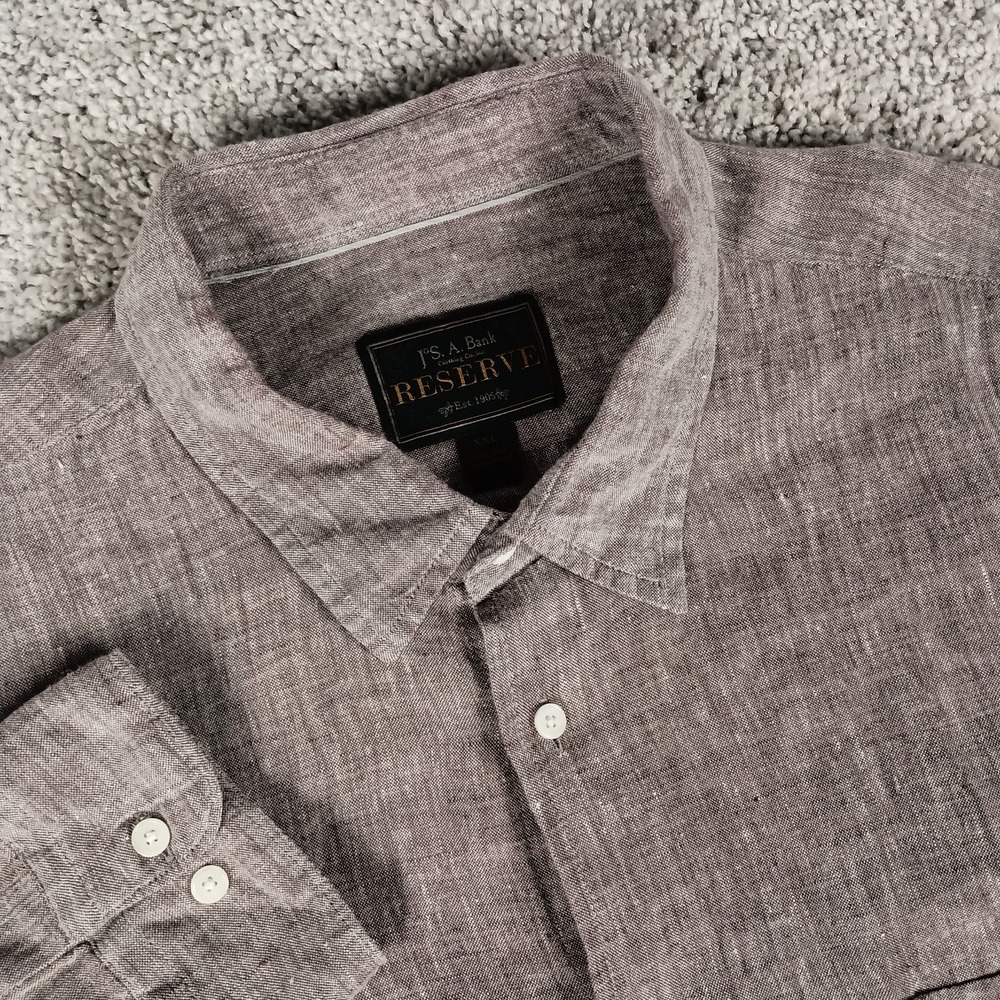Jos A Bank Reserve XXL Linen Long Sleeve Mens Shirt